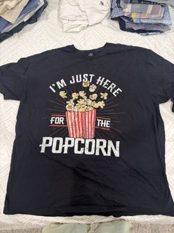 I'm Just Here for the Popcorn T-Shirt Men's 2XL Black Movie Disney Parks Tee