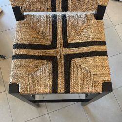 Two Wicker Bar Stools 