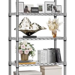 5 Tier Wire Shelving Unit Adjustable Metal Shelf Kitchen Storage Rack Chrome 60"