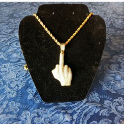 14k Gold-plated CZ Pendant With 30 Inch Chain BOGO Free