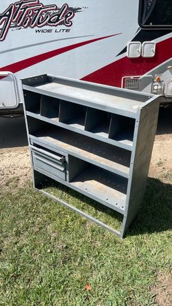steel service-body/work-truck shelving unit.
