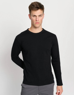 Men's Sport XL Black Long Sleeve Copper Infused Compression Crew-Neck Shirt New