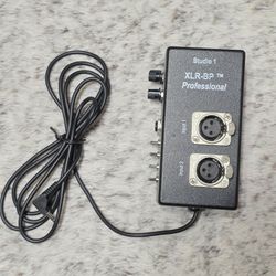 The Studio 1 XLR-BP Pro is a handy device used to connect XLR microphones to the 1/8" (3.5mm) mini microphone input found on video cameras and consume