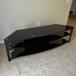 Black glass TV Stand