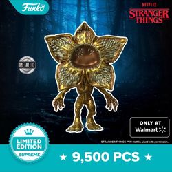 Stranger Things Demogorgon Metallic Gold Supreme Limited Funko  #1789