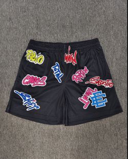 Eric Emanuel X Matty boy Handstyle black w multicolor shorts medium