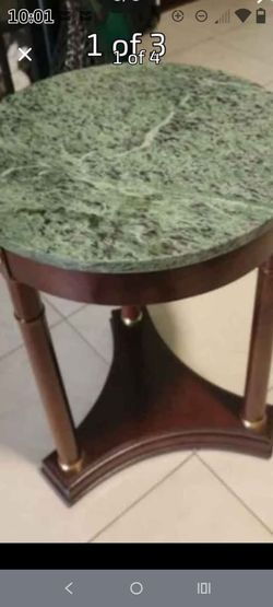 Vintage Bombay Company Regency-Style Accent Table With Green Marble Top