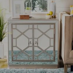 Safavieh Juniper 2 Door Chest - Champagne/Mirror