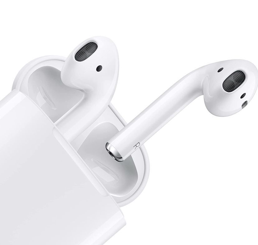 Apple AirPods (2nd Generation) Wireless Earbuds with Lightning Charging Case Included. Over 24 Hours of Battery Life, Effortless Setup. Bluetooth Head