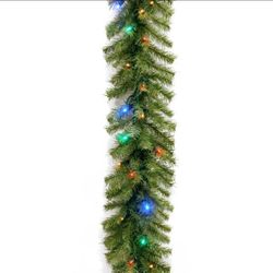 National Tree Garland 9 Ft Prelit Dual Color 