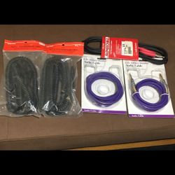 5 Heavy Duty guitar or keyboard cables NEW.