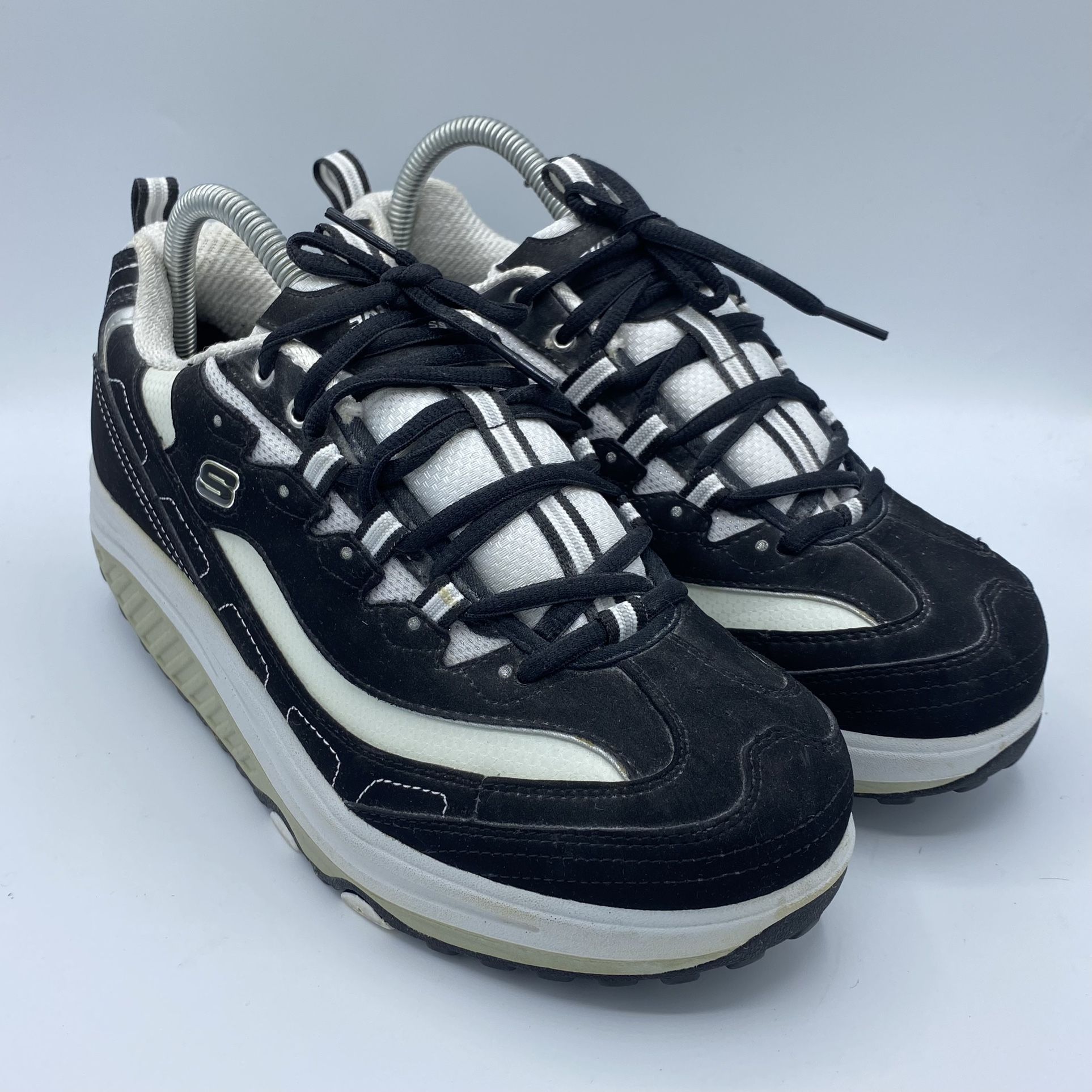 Sketchers Shape Ups Womens Size 9 Black & White Walking Toning Shoes 11809