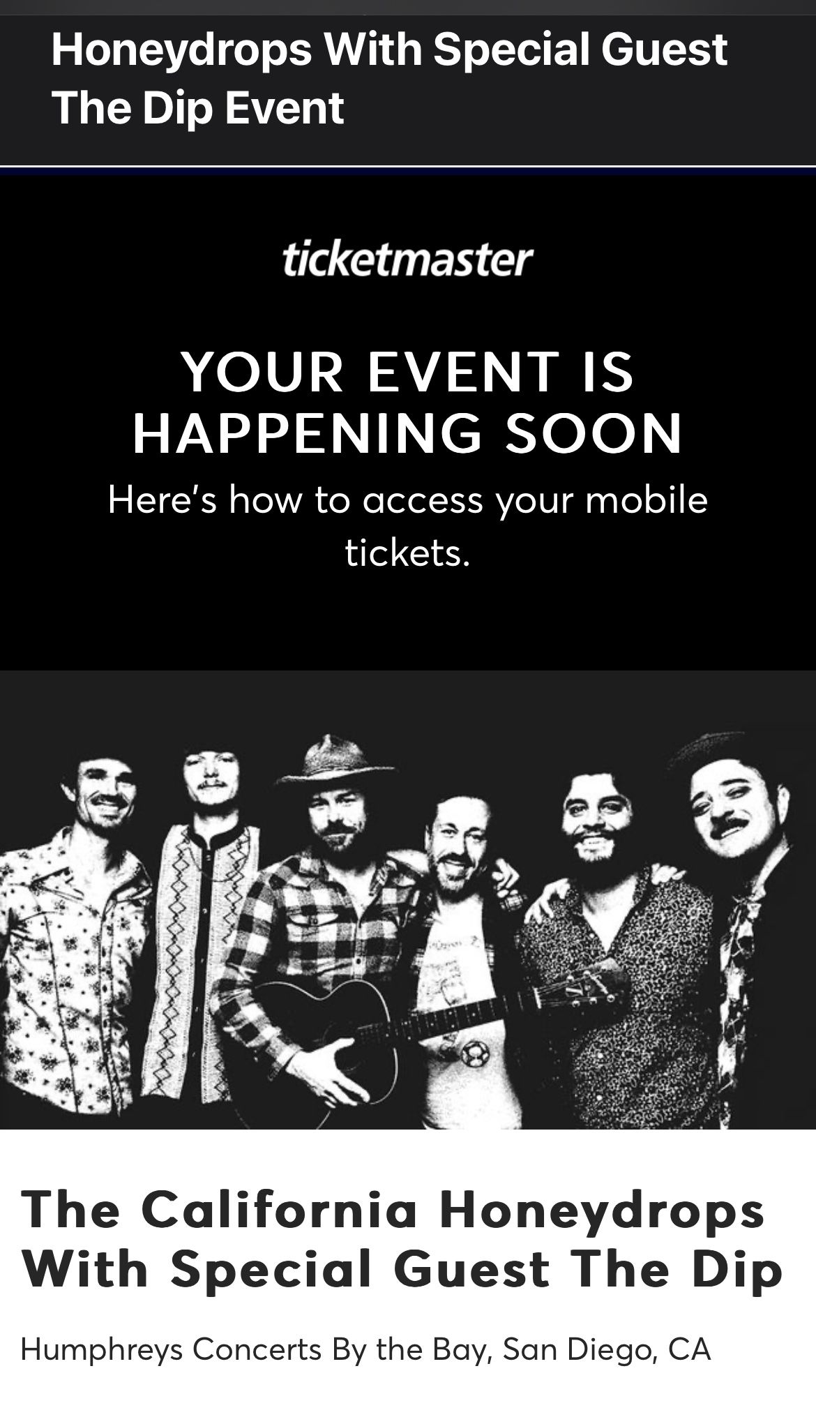 California honeydrops Ticket