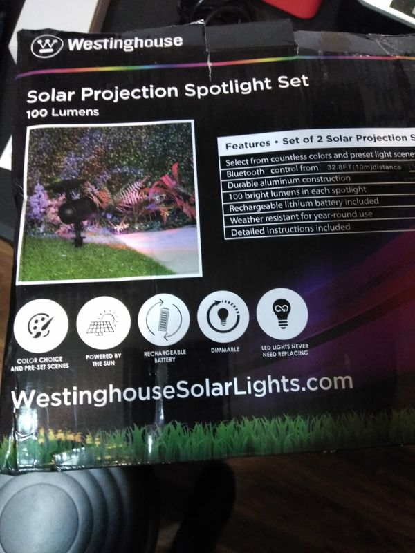 Westinghouse Solar Projection Spotlight Set Bluetooth For In 40sold