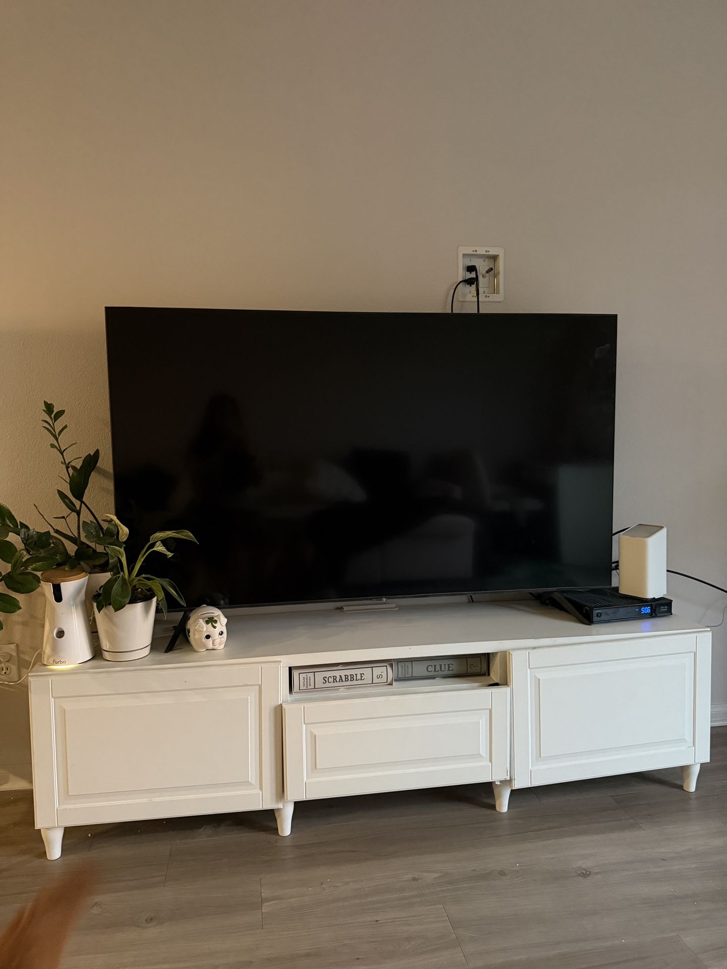 White Wood Tv Console with Storage