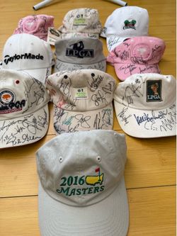 10 pcs Autograph Original PGA LPGA Signed Hats 10 Pcs ad