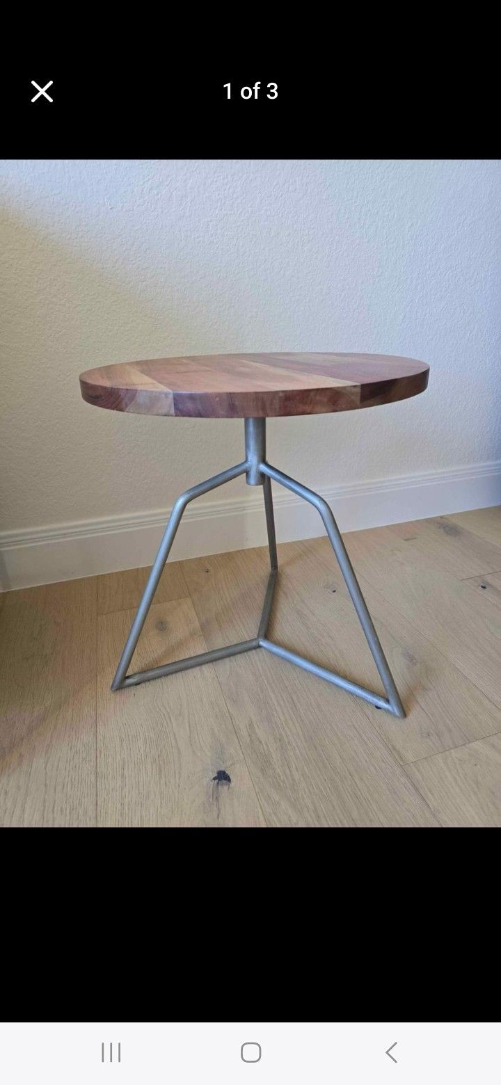 acacia wood side table By Crate & Barrel 2