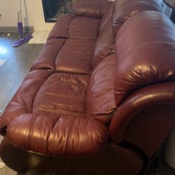 Free leather Sofa With Matching Recliner