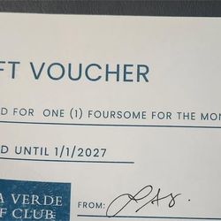 Golf foursome voucher