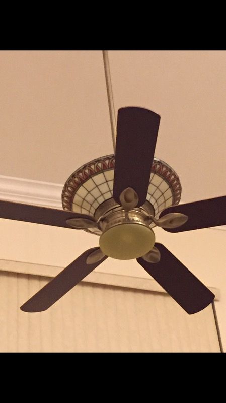 Hunter Charmaine Tiffany Craftsman Ceiling Fan