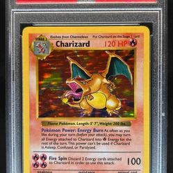 1999 Pokemon Set Shadowless Charizard Holo Rare #4/102 PSA 10