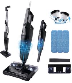 REECOO Stick Vacuum Cleaner with 3 Mop Pads Electirc Mop 600W 18kpa Powerful Suction Corded Upright Vacuum Lightweight Electric mop for Tile Hardwood