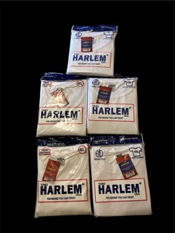 New Tanu Harlem USA Men's White T-Shirts - Size 4XL (Pack of 5)-$20 CASH