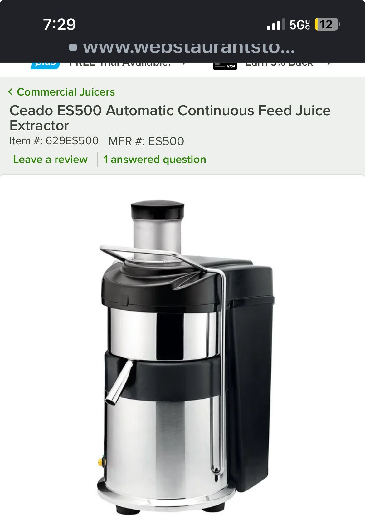 Ceado ES500 Automatic Continuous Feed Juice Extractor