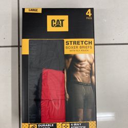 NWT CAT Men’s Stretch Boxer Briefs 4 Pairs Size L