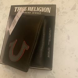 True Religion Black Leather Wallet 