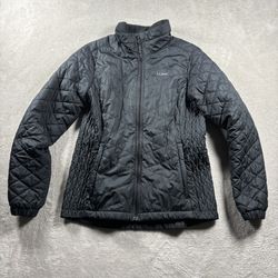 L.L. Bean Women’s M Black Quilted Fleece Lined Jacket Primaloft Jacket #2752