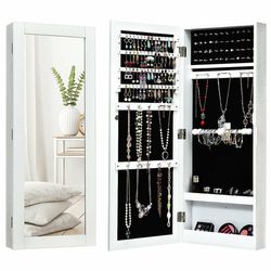 13.9'' Wide Over The Door Jewelry Armoire with Mirror