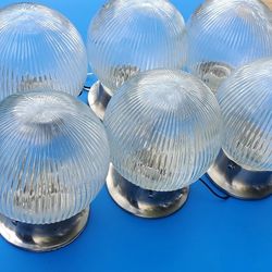 Vintage Mid Century Glass Globe Lamp set of 6