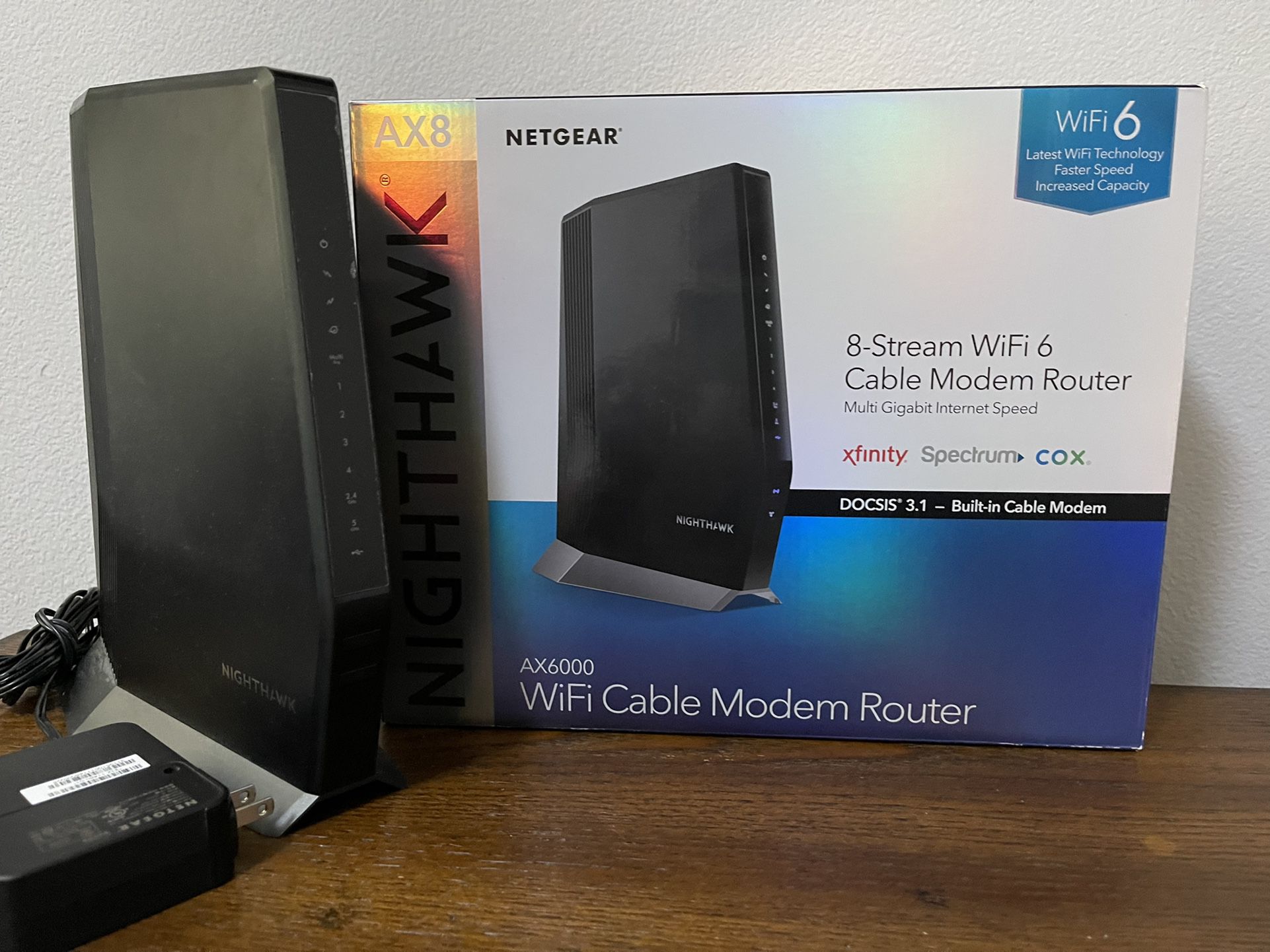 NETGEAR Nighthawk Cable Modem with Built-in WiFi 6 Router (CAX80)