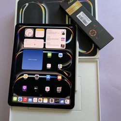 Apple IPad Pro 13” (M4 chip / 2024 Newest ) 1TB WiFi + cellular 5G unlocked with keyboard, pen & Accessories