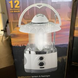 TWO BATTERY POWERED CAMPING LIGHTS+RADIO
