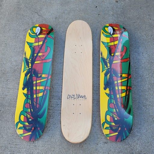 SKATEBOARDS DESK CHILDHOOD PALM TREE SIZE 7.5 AND 7.75