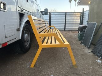 10ft Steel Bench Powder Coated Yellow