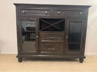 Brown living room curio cabinet