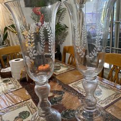 Crystal Cut Glass Tall Vases