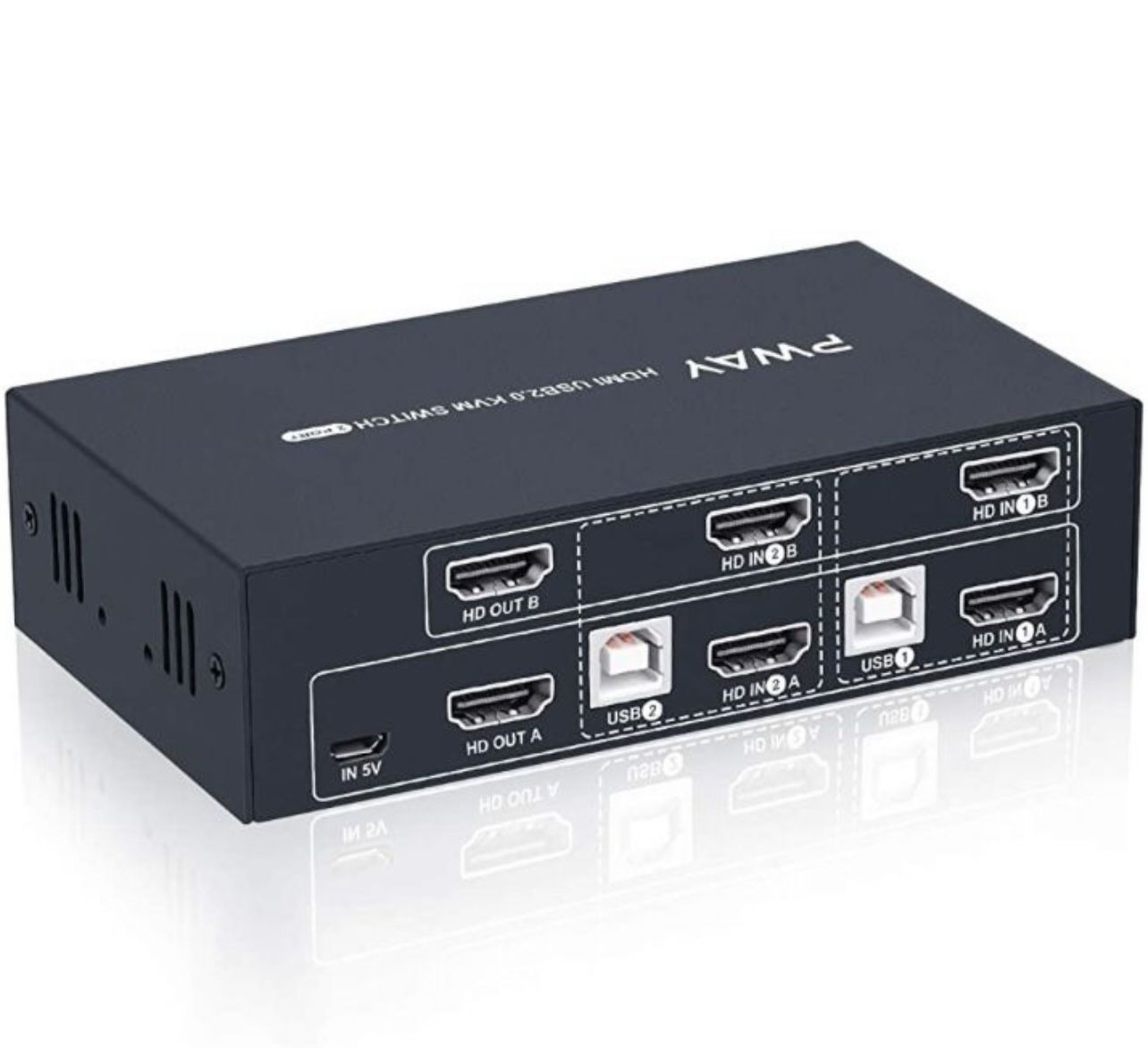 HDMI USB 2.0 KVM Switch 2 Port Dual Monitor