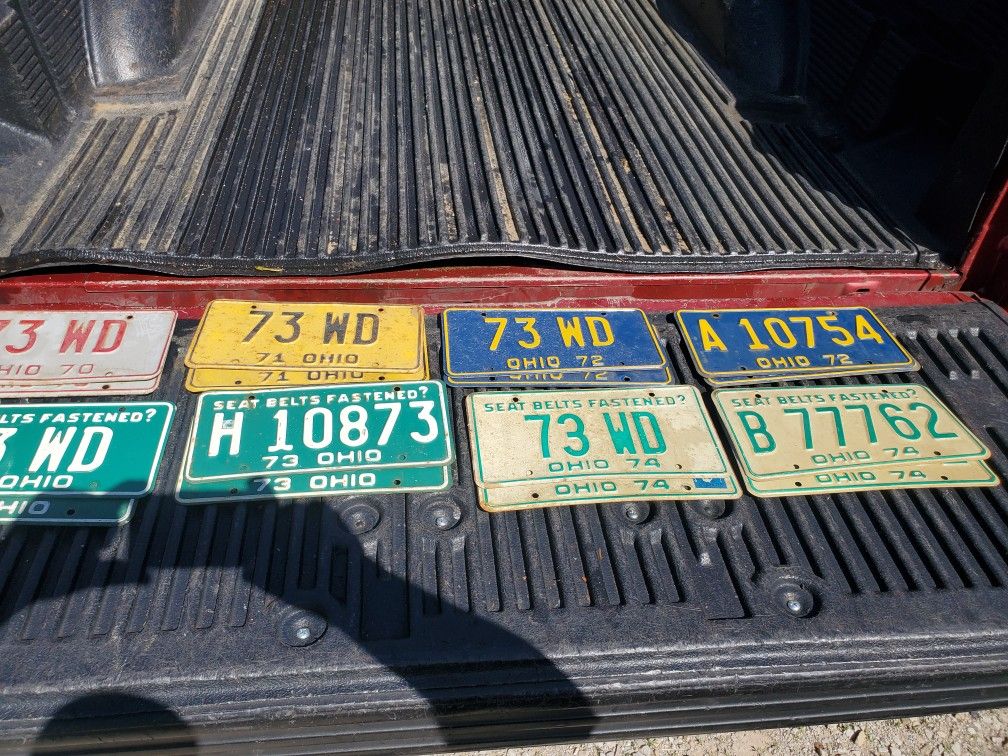 Vintage 1970's Ohio State License Plates Lot 