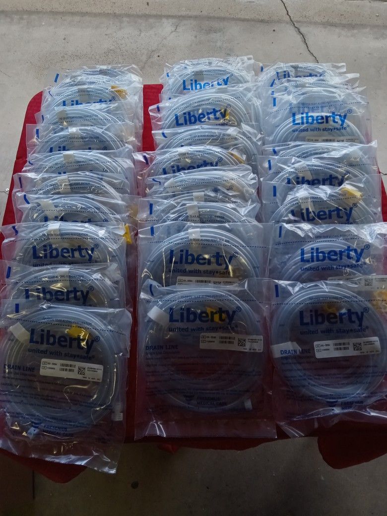 LIBERTY UNITED DRAIN LINE WITH STAY SAFE SINGLE USE. LOT 31 TOTAL UNITS. HOME DIALYSIS