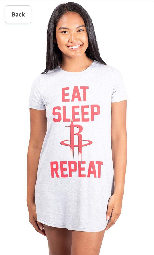 Ultra Game NBA Houston Rockets Womens Super Soft Sleepwear Pajama Loungewear Tee