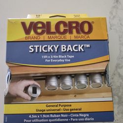 Velcro Sticky Back 15ft X 3/4 in Black Tape 