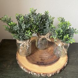 Mason Jar Greenery Trio 
