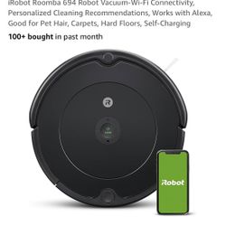 iRobot Roomba 694 Robot Vacuum-Wi-Fi Connectivity, Personalized Cleaning Recommendations, Works with Alexa, Good for Pet Hair, Carpets, Hard Floors, S