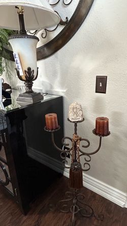 Rod iron candle holder