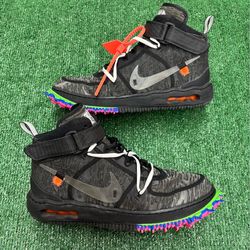 OFF WHITE X NIKE AIR FORCE 1 MID BLACK SIZE 10