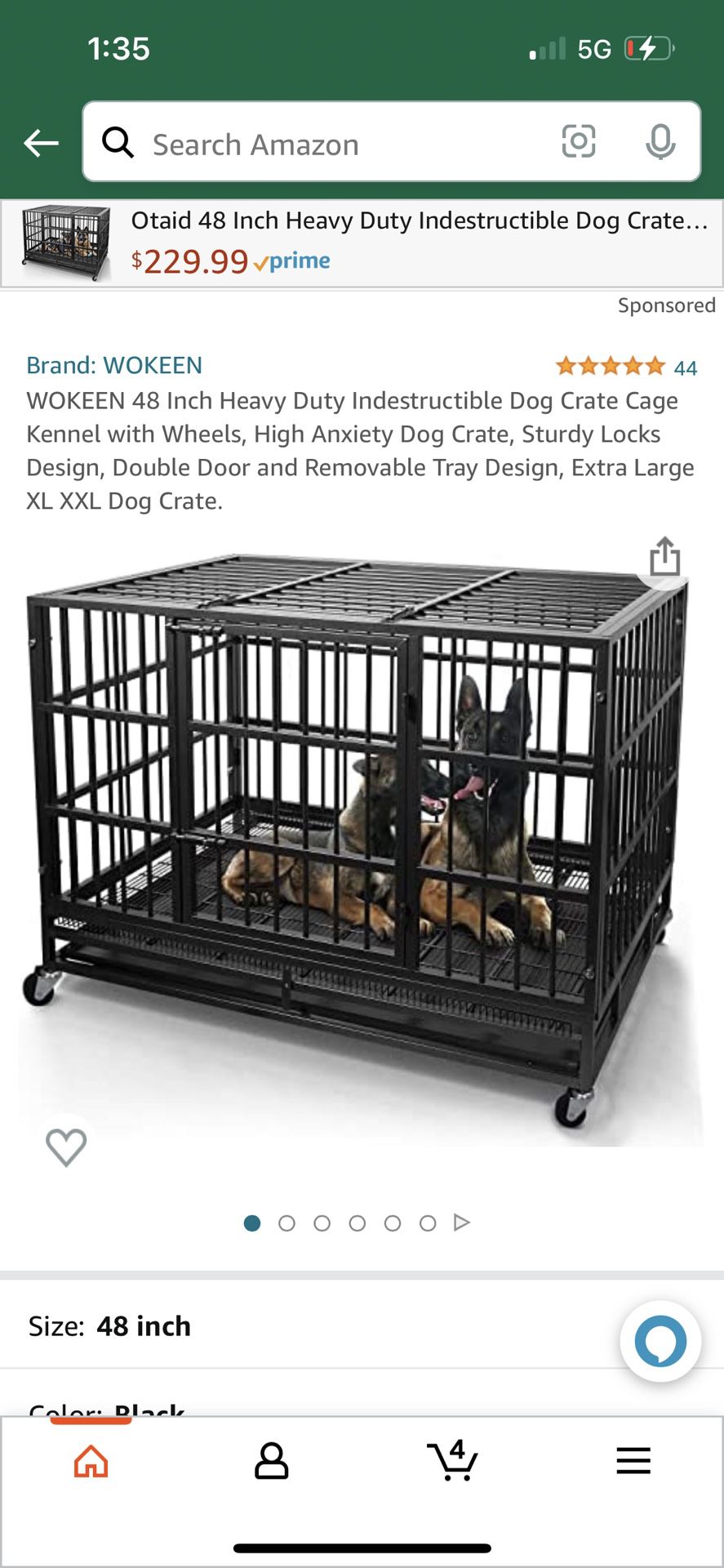 Heavy duty dog cage